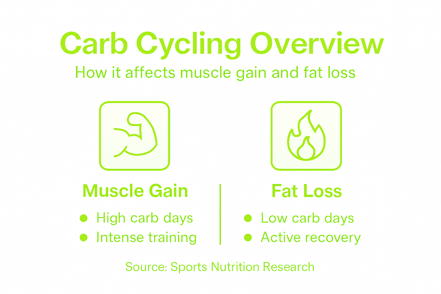 Infographic showing carb cycling benefits