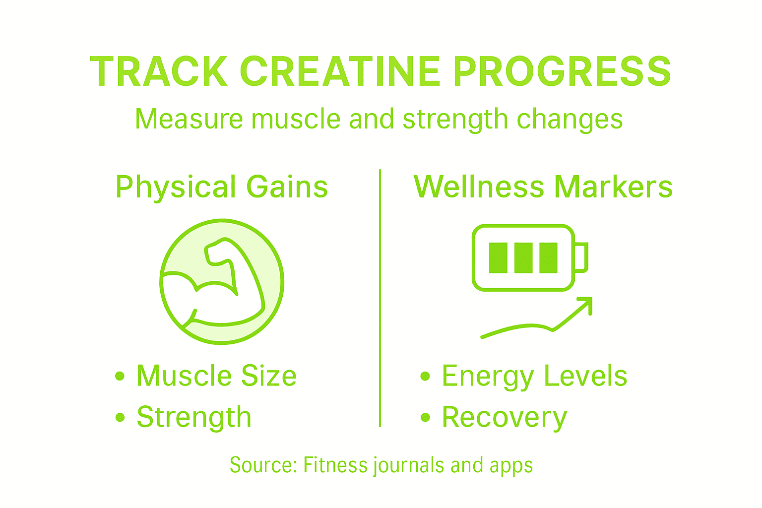 Infographic for creatine progress and tracking
