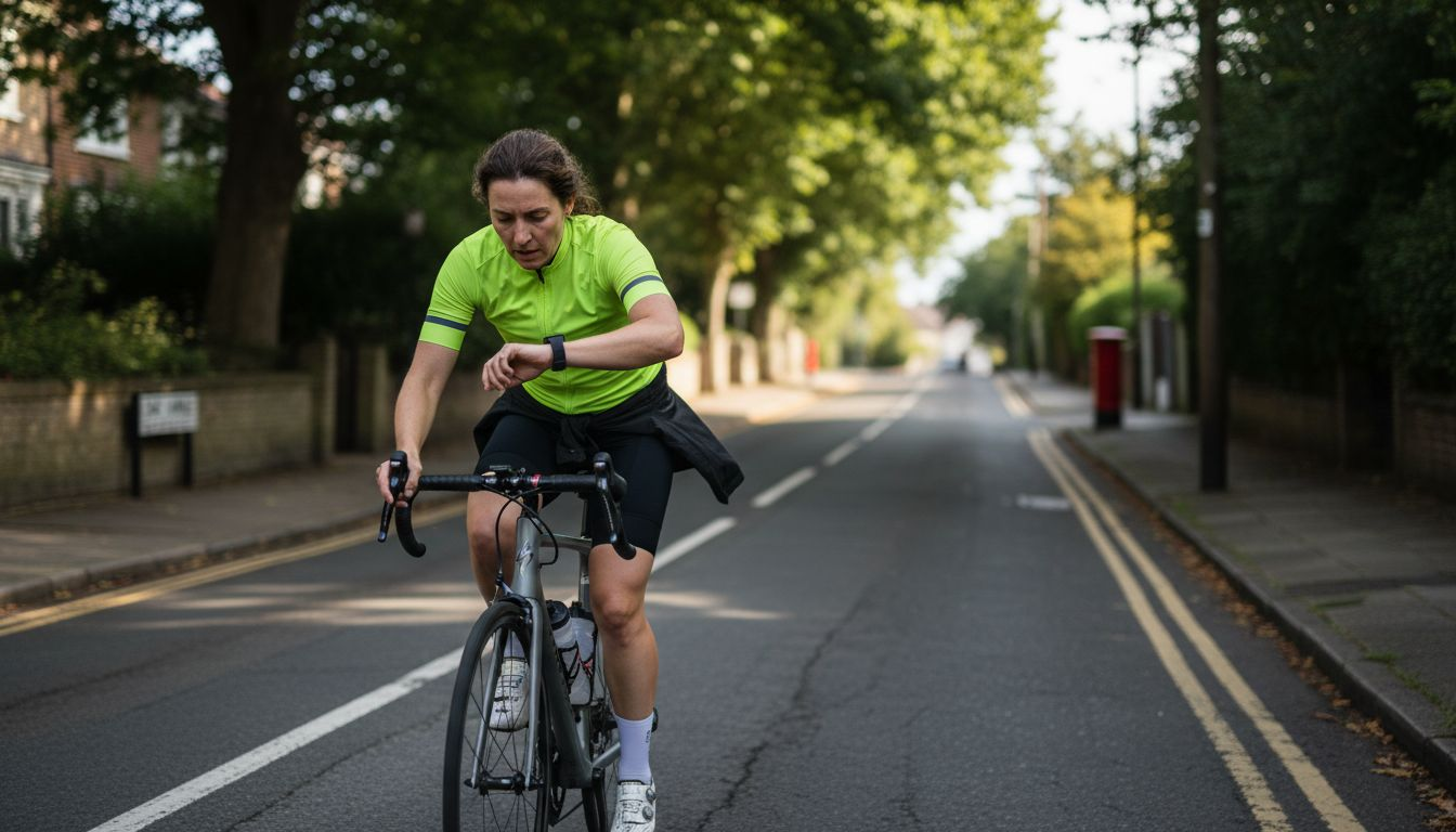 Cyclist training for endurance outdoors