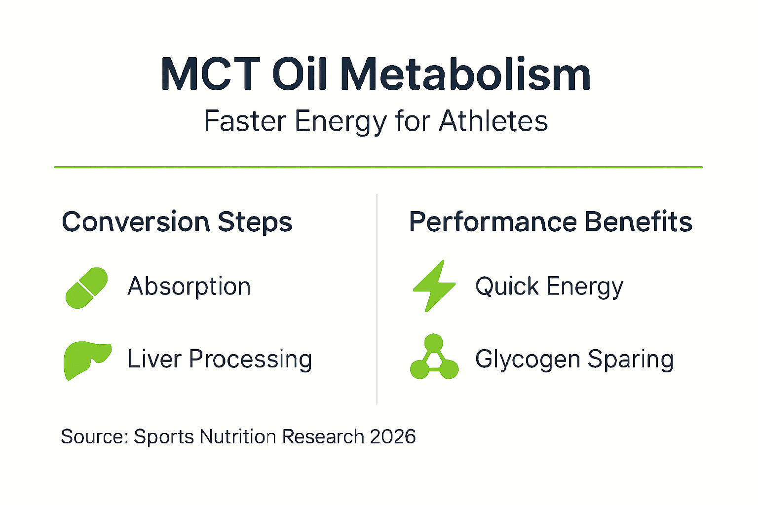 Infographic about MCT oil energy benefits