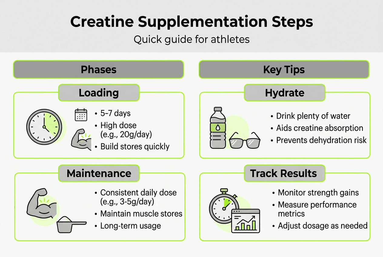 Creatine supplementation steps infographic
