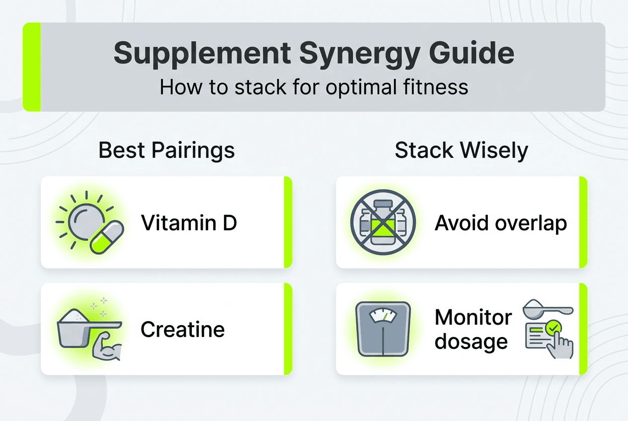 Infographic showing supplement stacking essentials