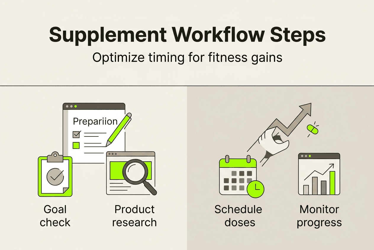 Infographic of supplement workflow steps