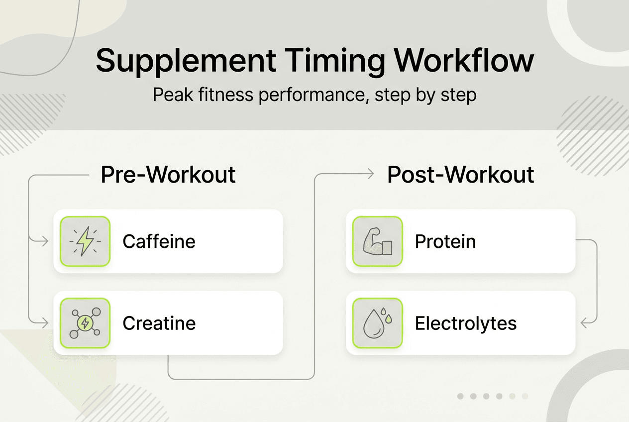 Infographic workflow for supplement timing