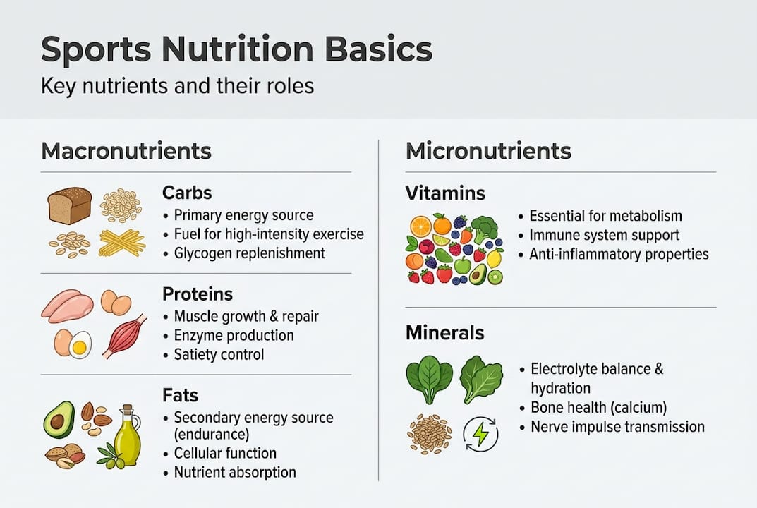 Infographic sports nutrition basics and nutrients