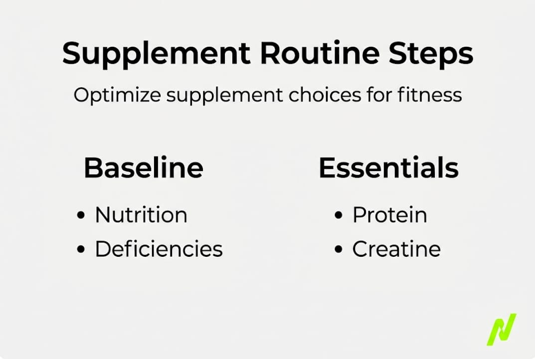 Infographic showing supplement routine process