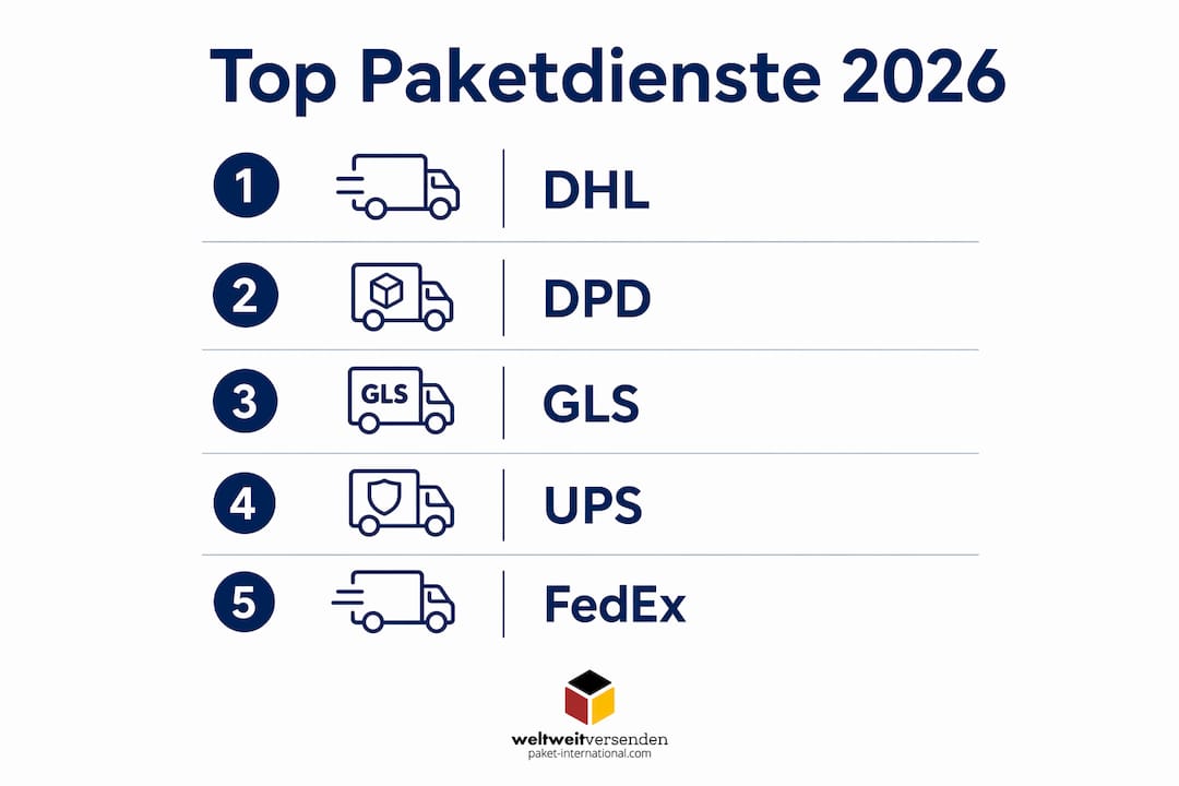 Infografik: Die Top-Paketdienste im Vergleich auf einen Blick