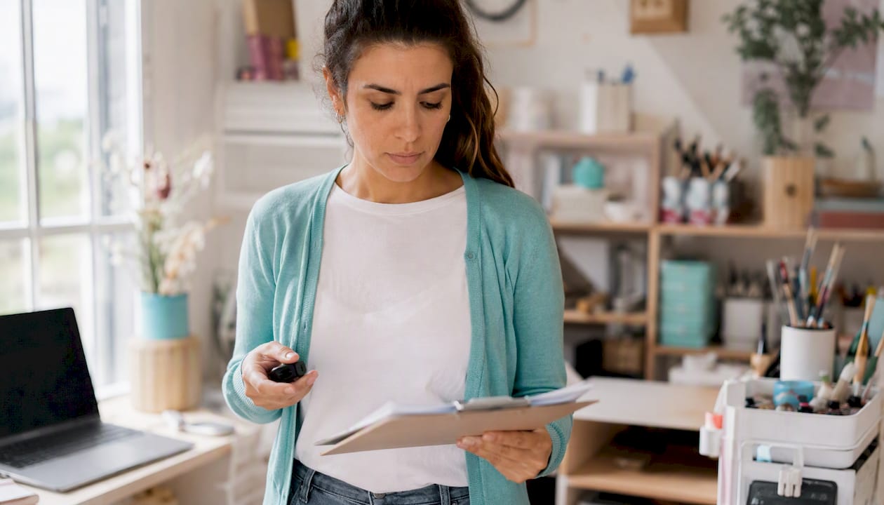 Woman checking episodic AI video script