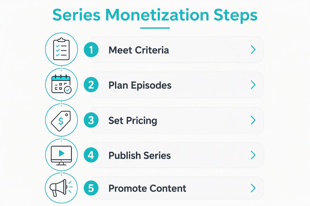 Infographic illustrating TikTok Series monetization steps