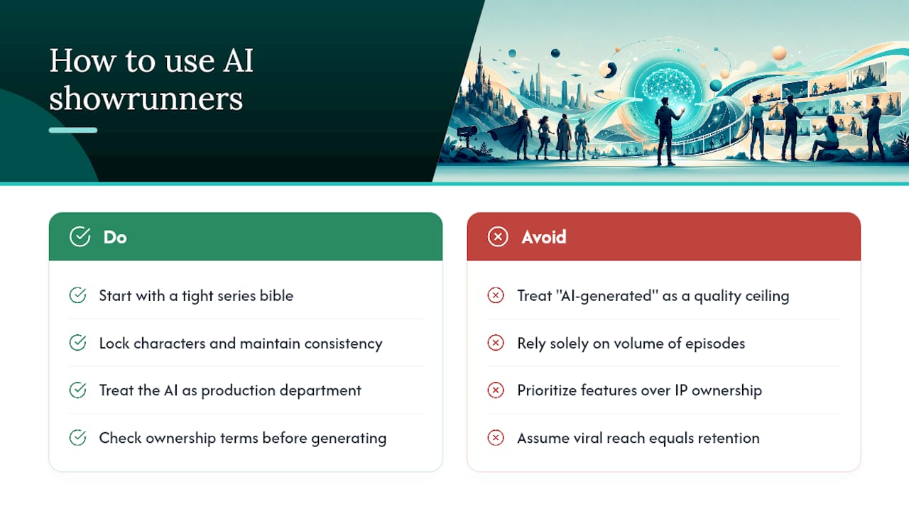 The real gap between AI showrunner hype and what actually works — overview diagram