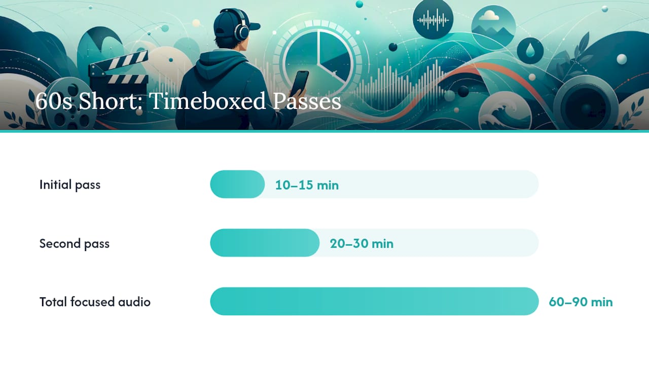 Workflow diagram for one-hour sound design process