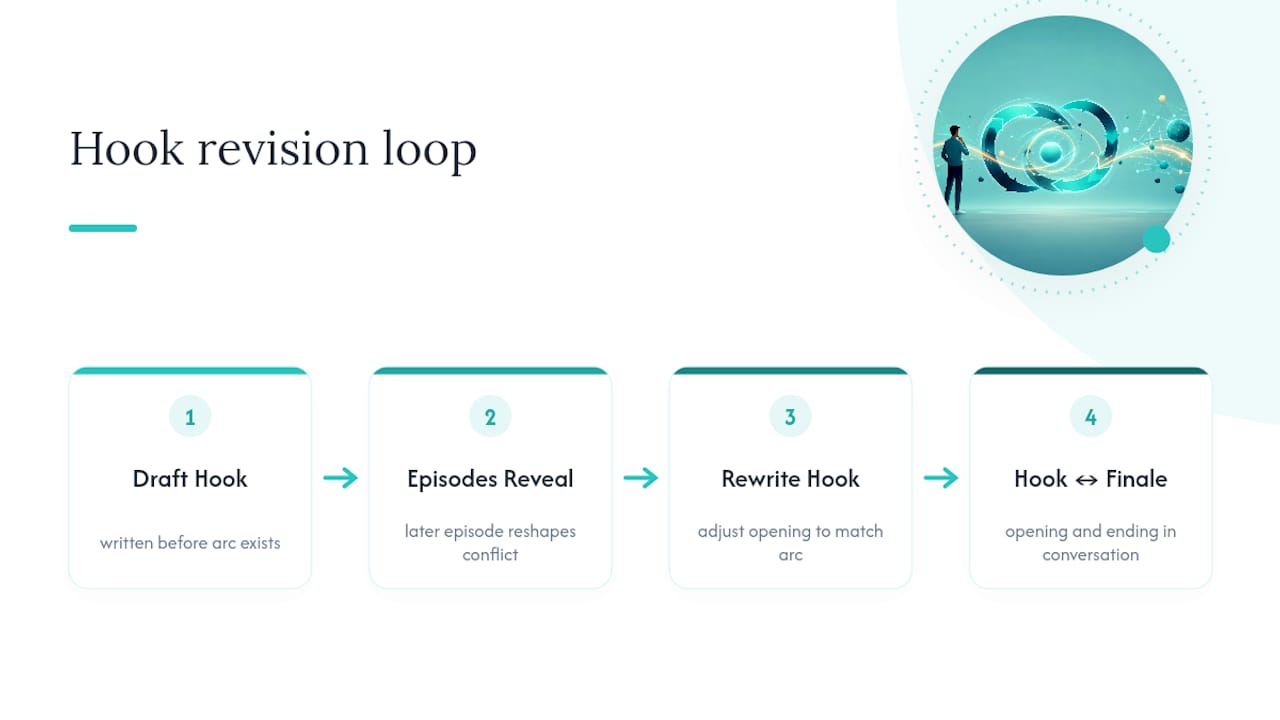 Why Your Best Hook Rarely Survives First Contact With Episode Ten — overview diagram