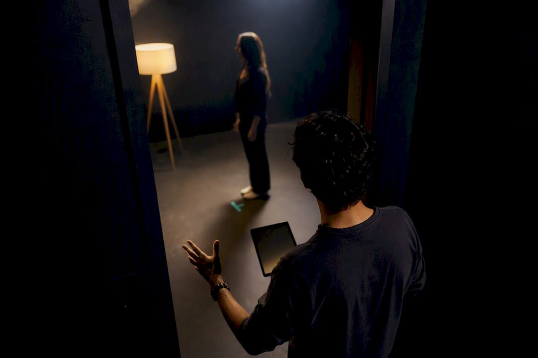 Solo creator directing a short drama scene