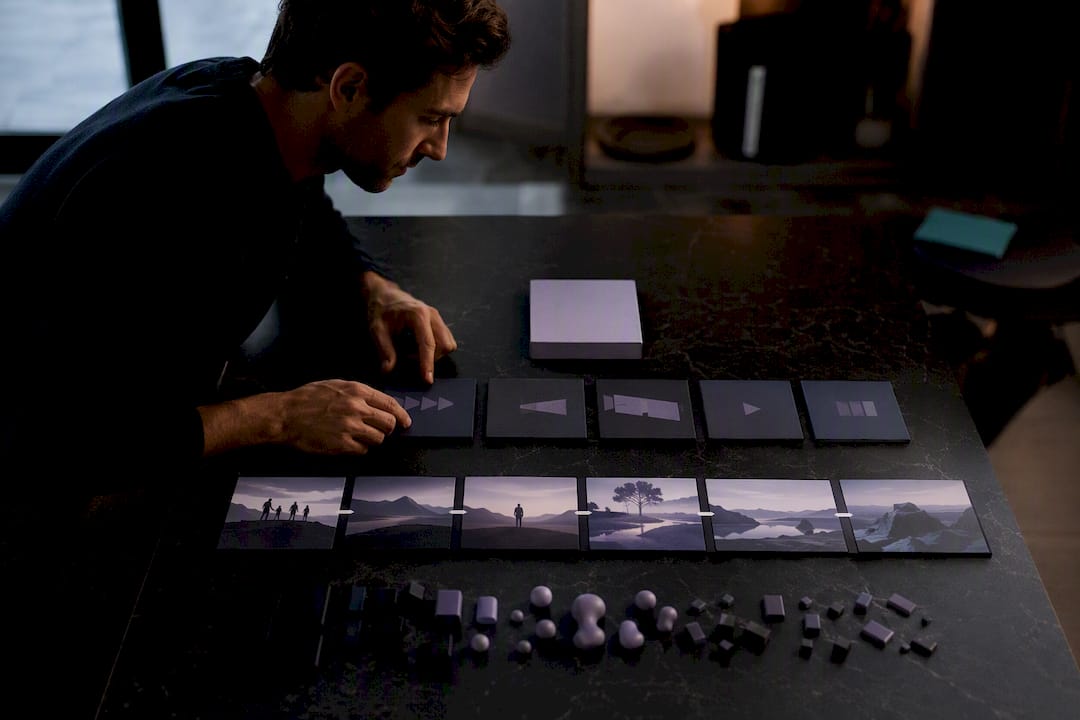 Video work separated into authorship layers
