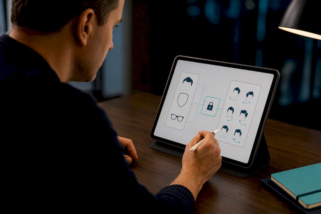Illustration separating character identity from motion