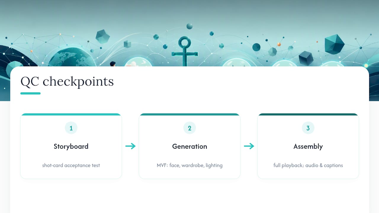 Three checkpoints in automated video quality control
