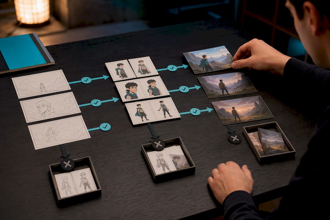 Storyboard approval flowing into video production