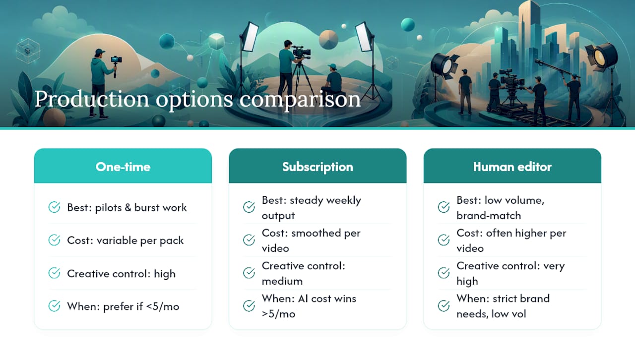 Comparison of three video production cost options