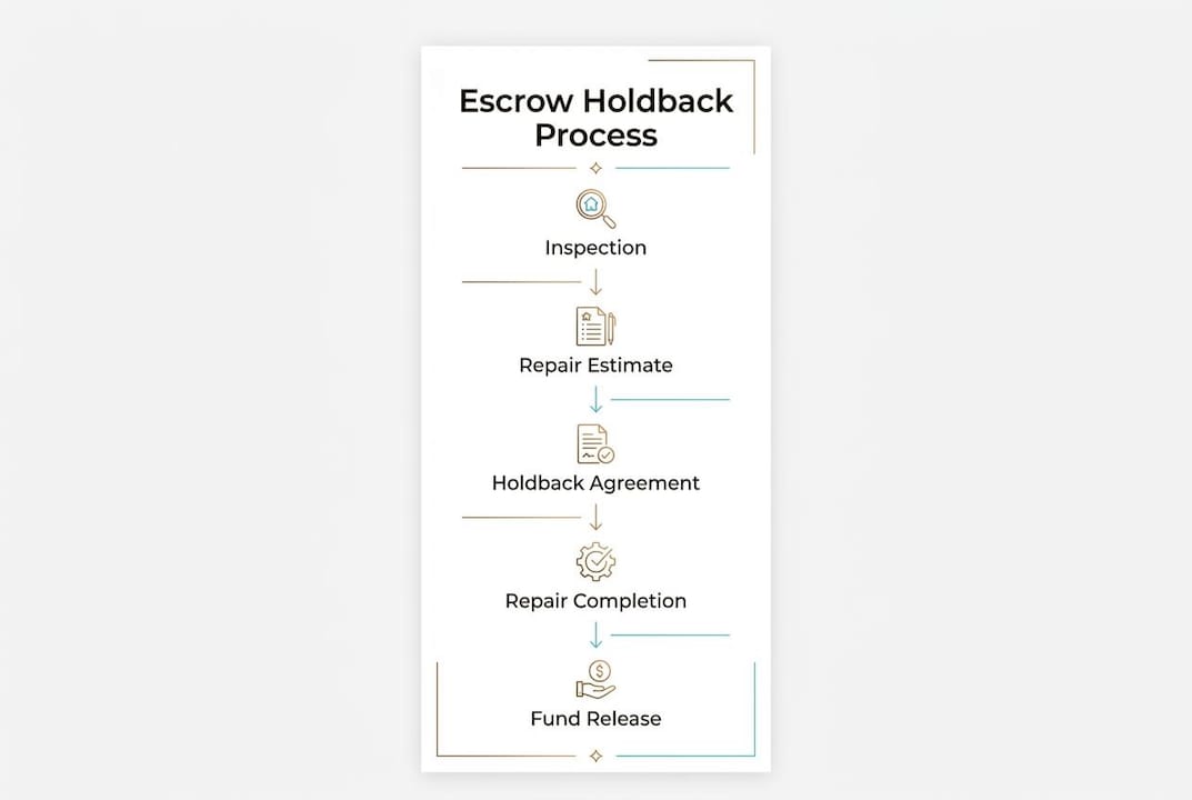 Infographic illustrating escrow holdback repair steps