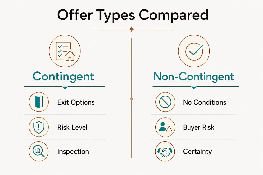 Infographic comparing contingent and non-contingent offers