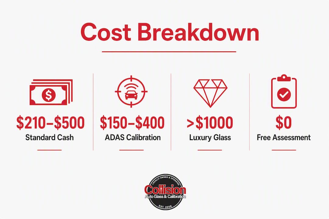 Infographic showing windshield replacement cost breakdown