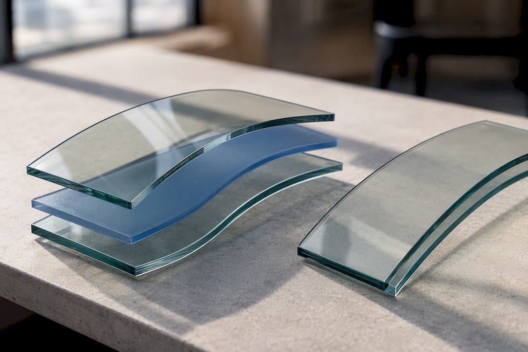 Illustration comparing windshield laminate layers