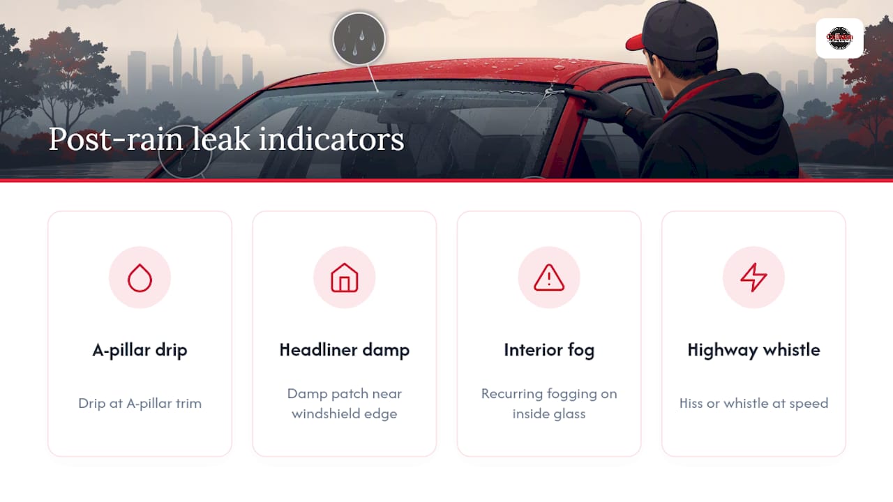 Four signs of a windshield leak
