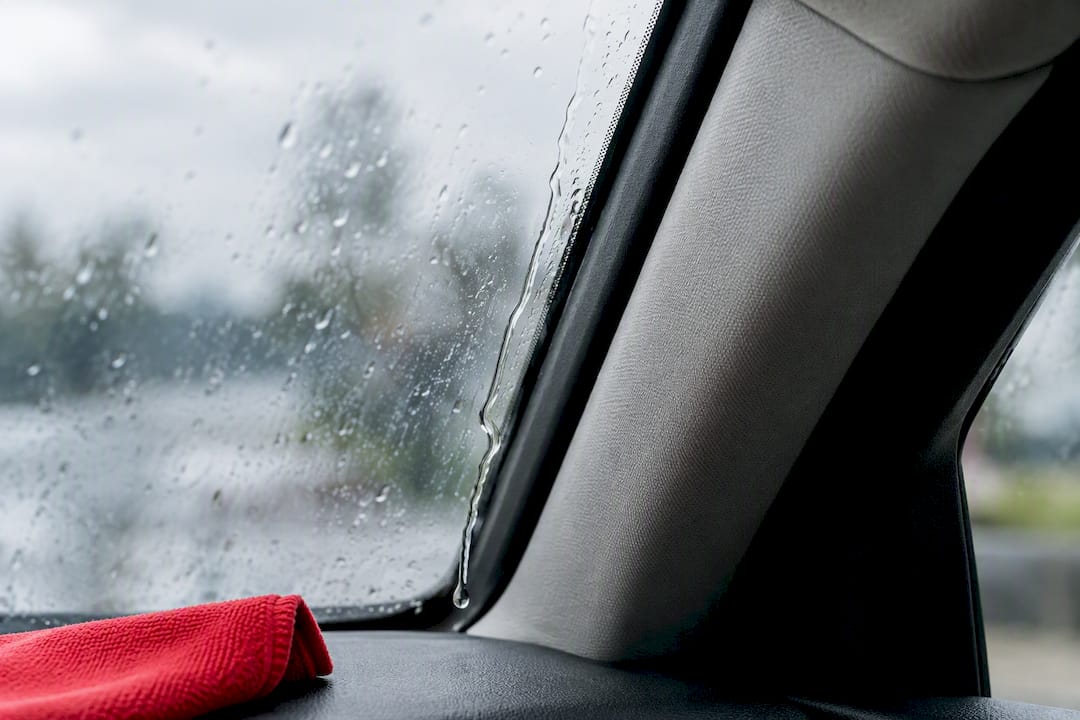 Water tracking down windshield A-pillar