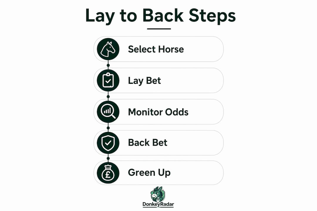 Infographic depicting lay to back strategy steps