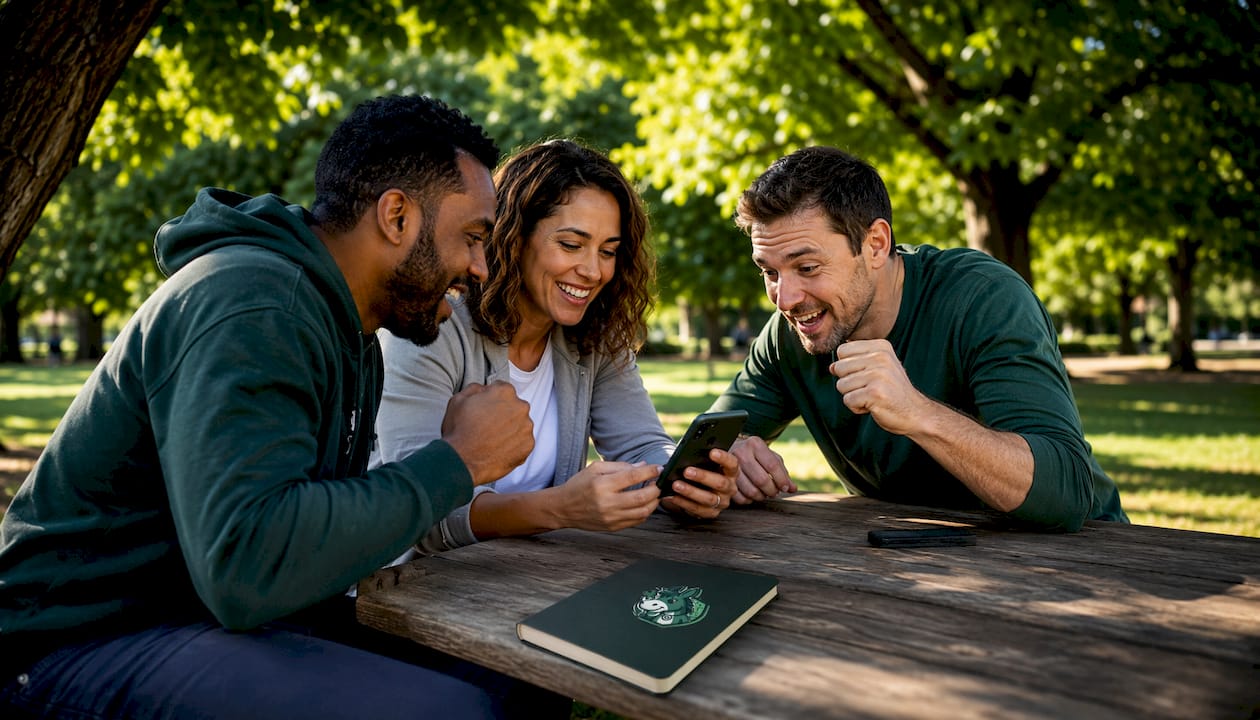 Friends discussing football lay the draw strategy