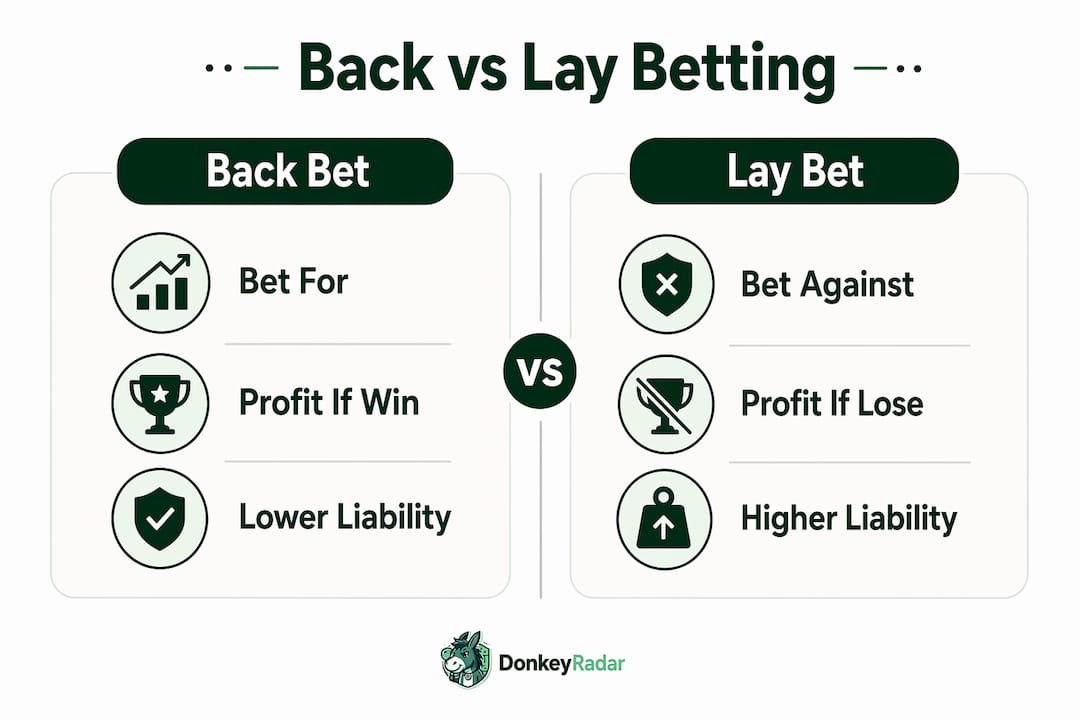 Infographic comparing lay and back betting