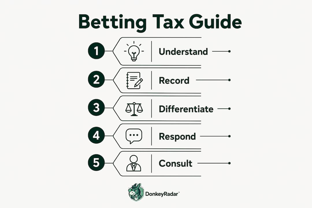 Infographic showing lay-exchange bettor tax steps