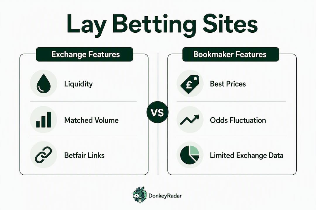 Infographic comparing betting site features