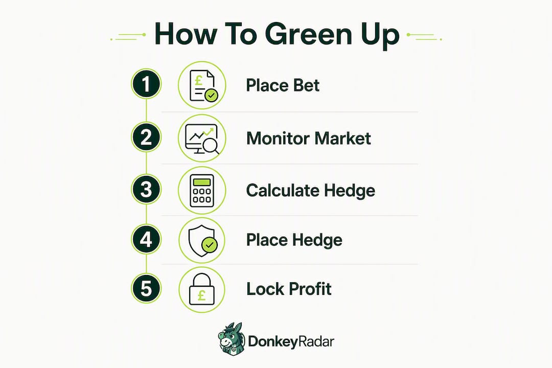 Infographic showing step-by-step greening up process