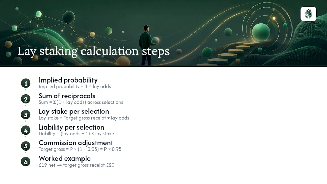 Step-by-step diagram of lay stake calculation