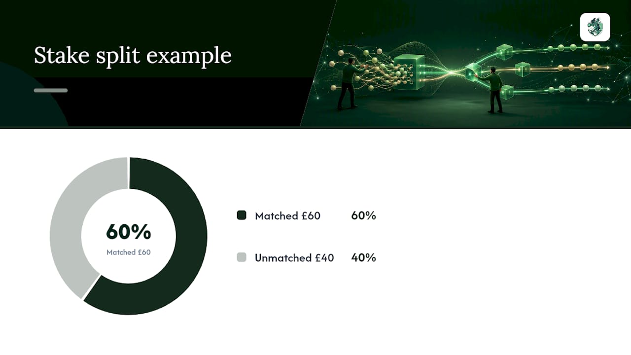 How to handle a partially matched bet using part-lays — overview diagram