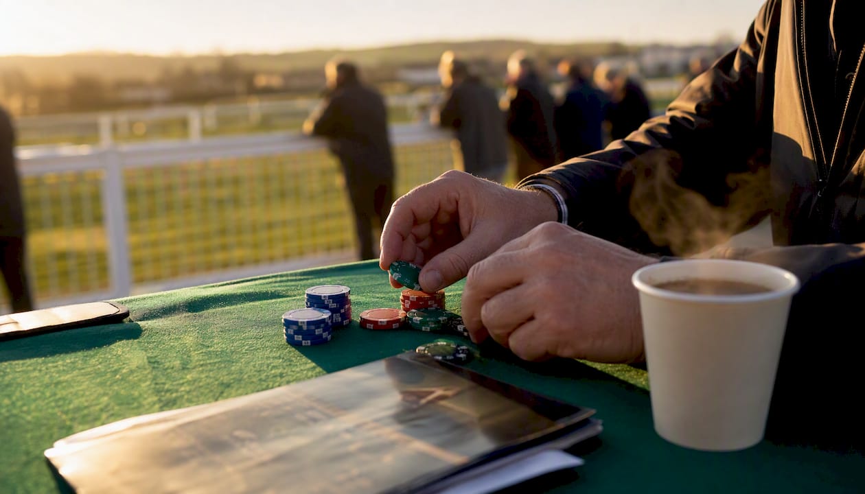 Bettor managing lay betting bankroll with chips