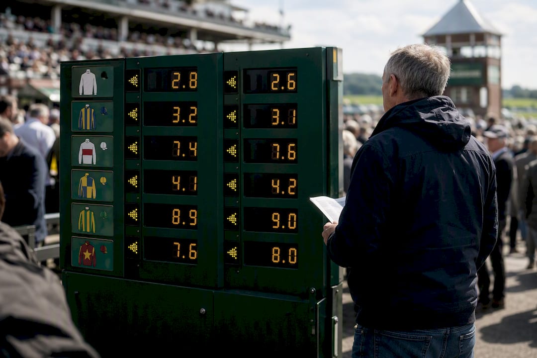 Racecourse odds board showing drifting prices