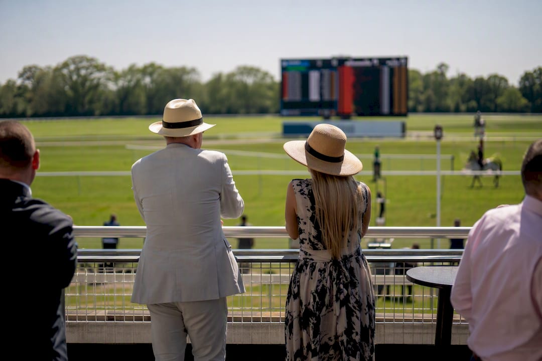 US racetrack with small field race ambiance