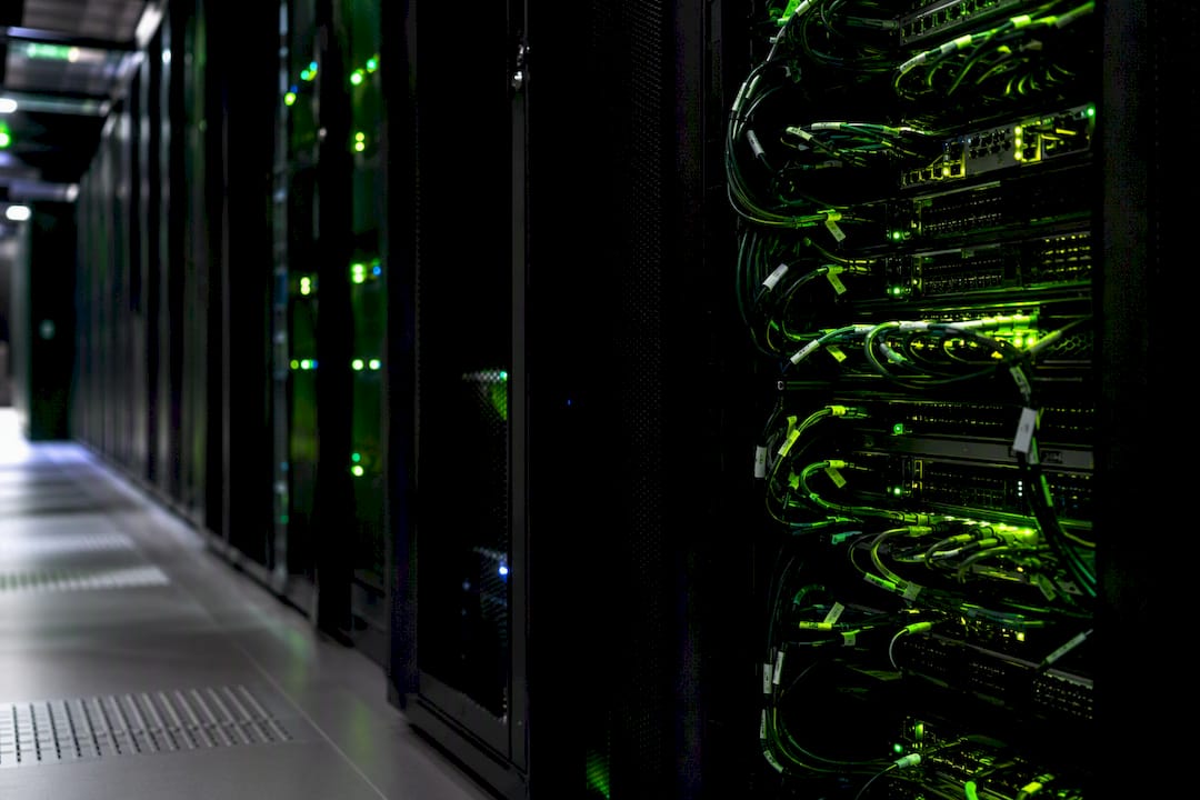 Server racks signifying low-latency streaming