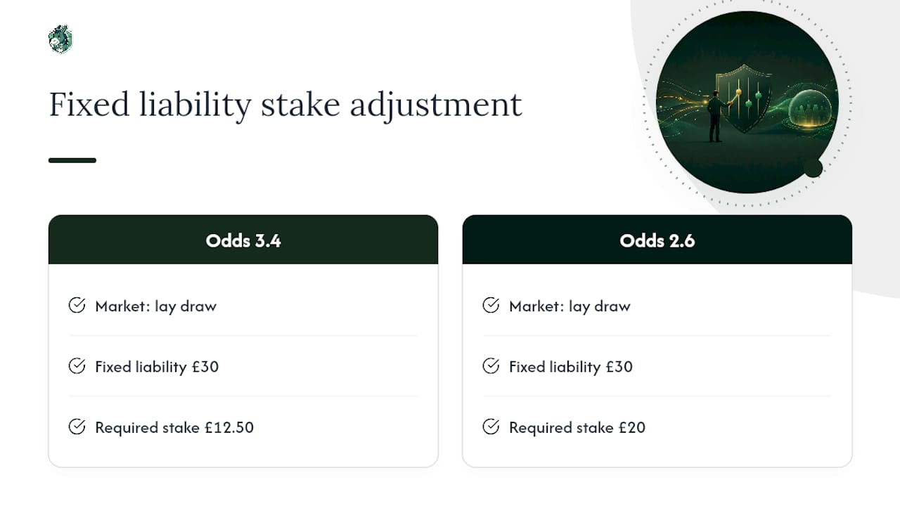 Diagram of stake adjustment with changing lay odds