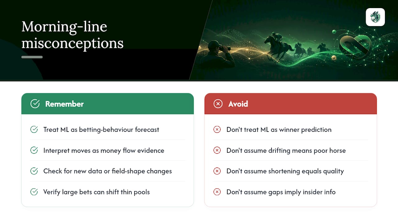 Common misconceptions about the morning line — overview diagram