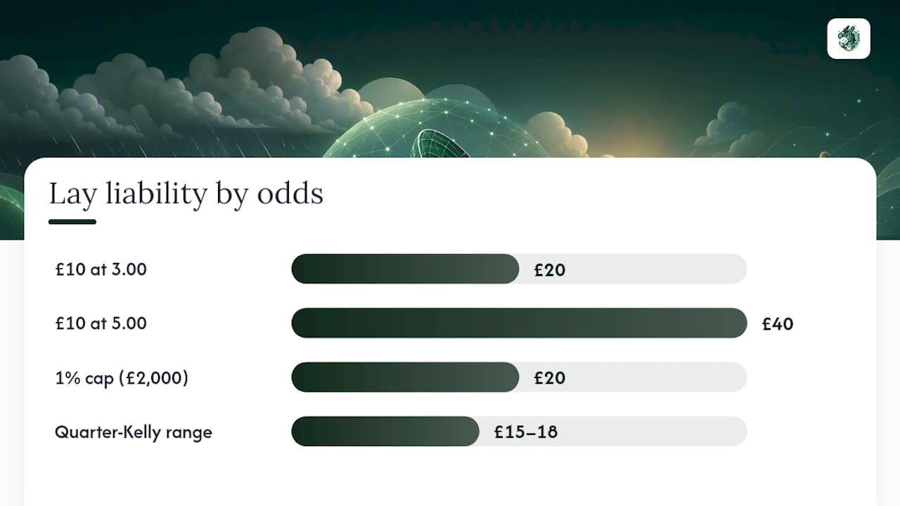 Lay betting liability at different odds