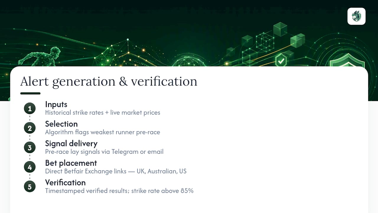 Betting alert generation and verification workflow