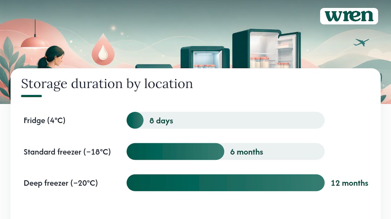 How long does frozen breast milk stay good? — overview diagram