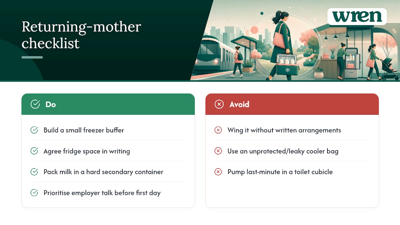 What the research actually tells returning mothers — overview diagram