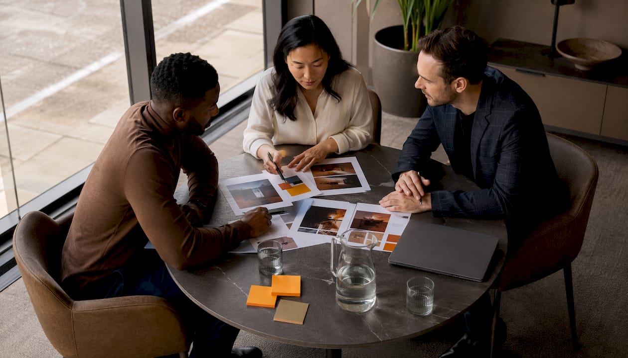 Team collaborating on microsite campaign plan