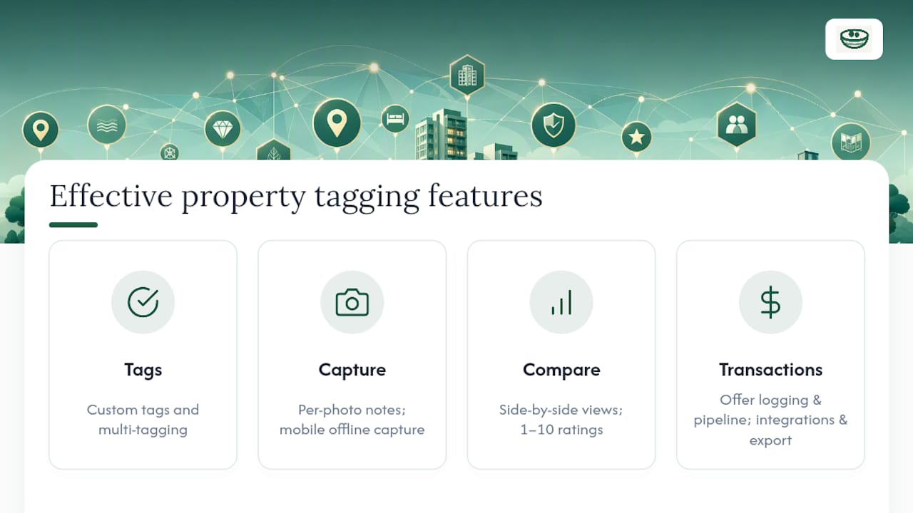 Diagram of property tagging system key features