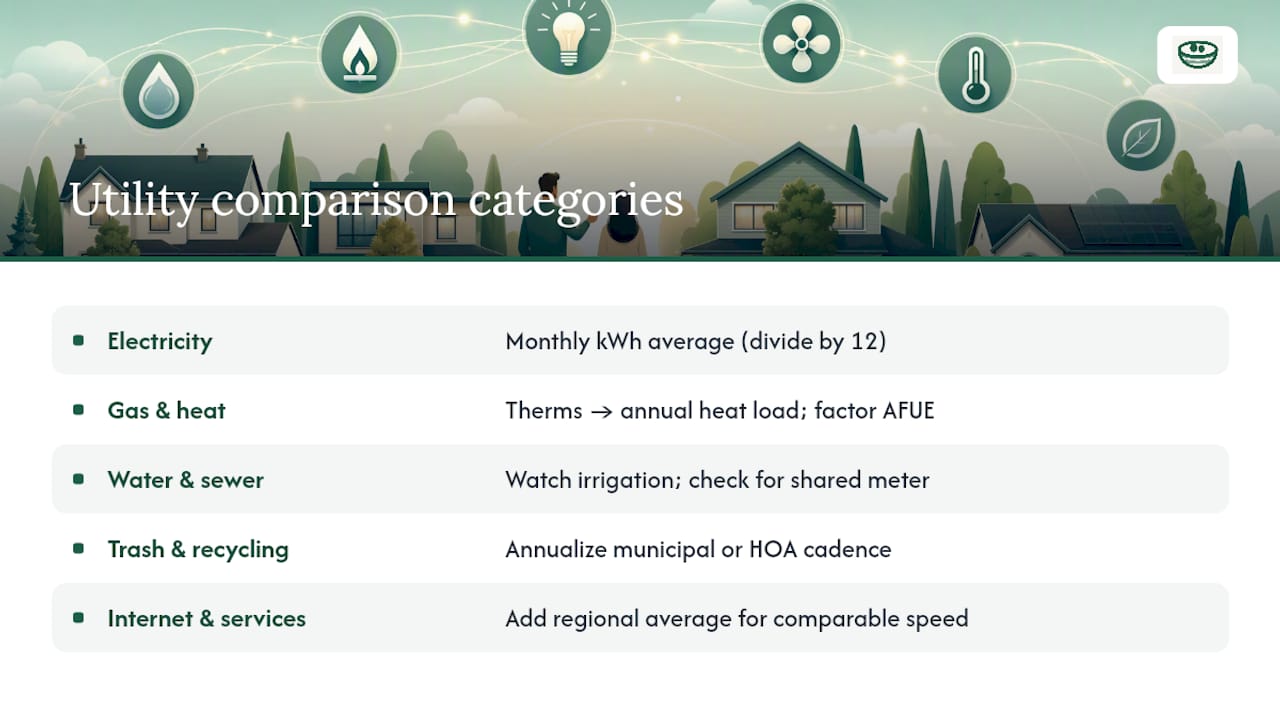 Breakdown of utility cost categories