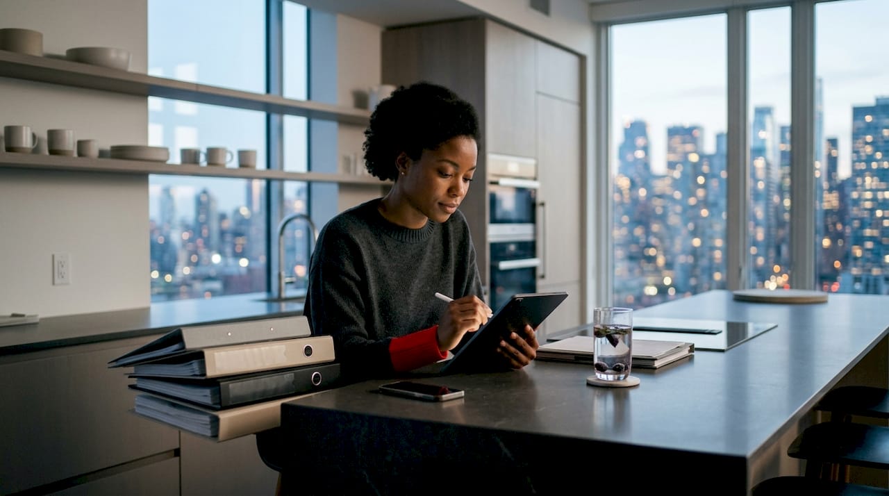 Marketer analyzing Twitter audience targeting on tablet